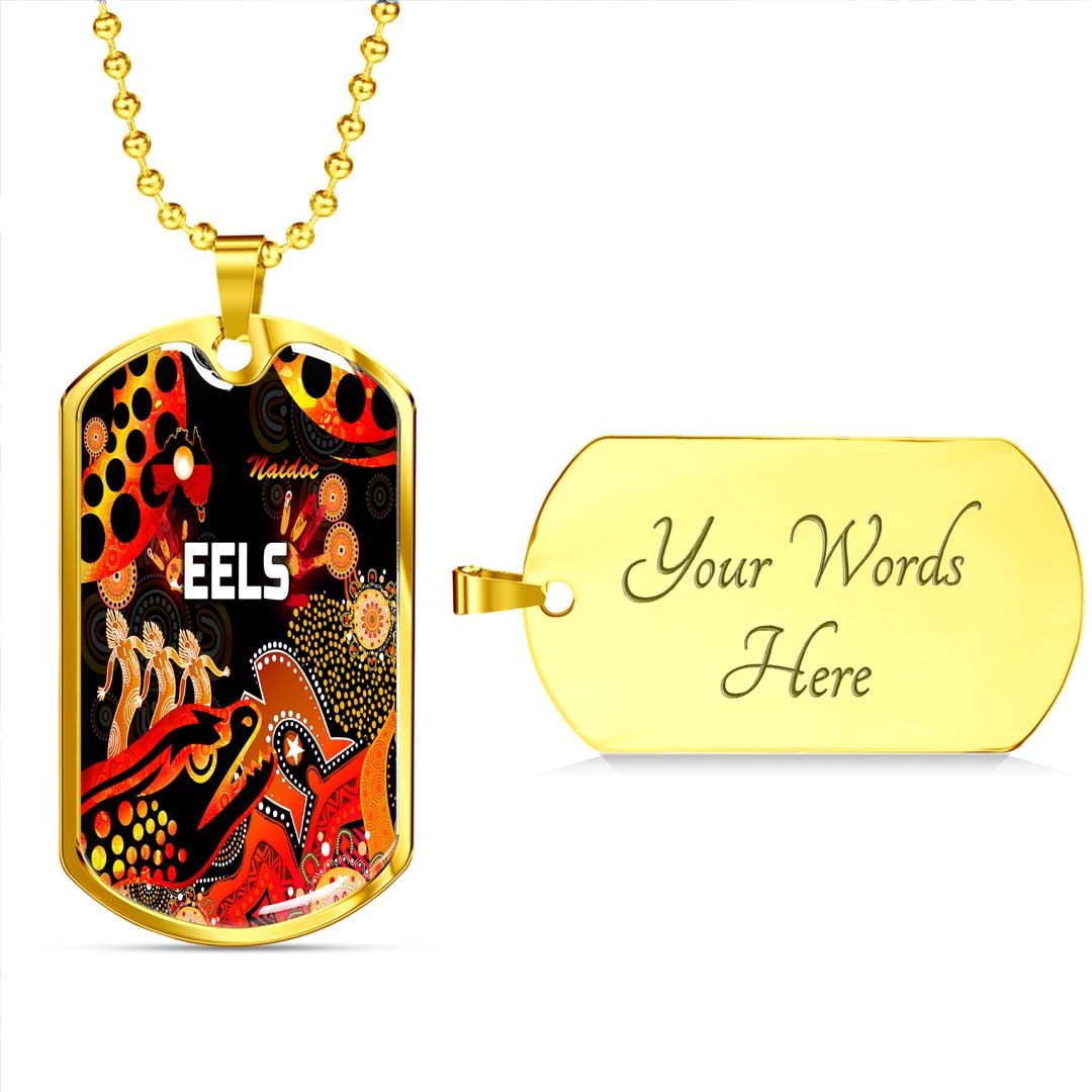 Vibe Hoodie Dog Tag - Parramatta Eels Indigenous Naidoc Black - Rugby Team Dog Tag