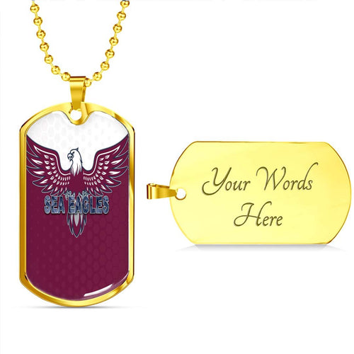 Vibe Hoodie Dog Tag - Manly-Warringah Sea Eagles Simple - Rugby Team Dog Tag