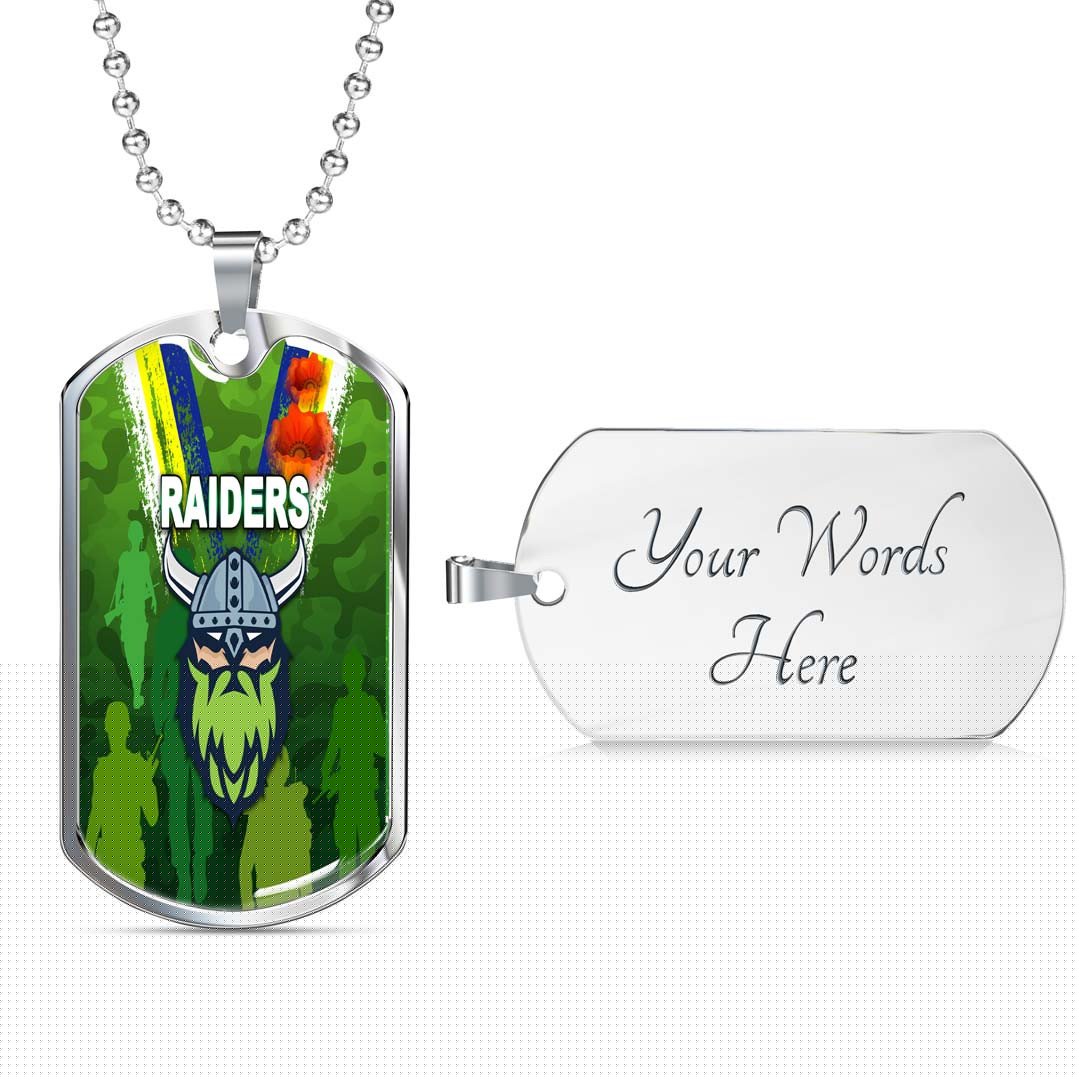 Vibe Hoodie Dog Tag - Canberra Raiders Anzac Day - Rugby Team Dog Tag