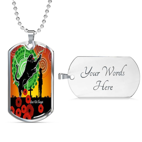 Vibe Hoodie Dog Tag - Penrith Panthers Poppy Anzac Lest We Forget - Rugby Team Dog Tag