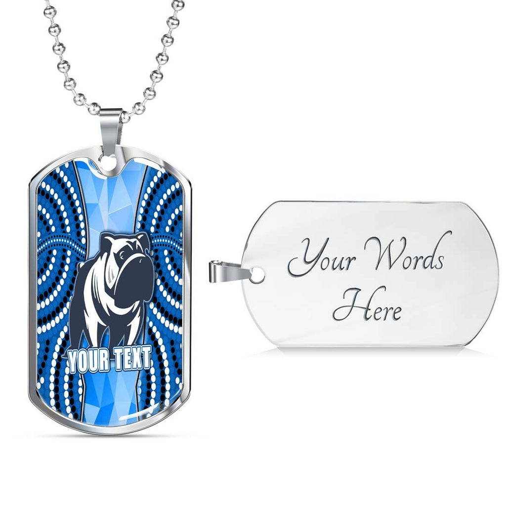 Vibe Hoodie Dog Tag - (Custom) Canterbury-Bankstown Bulldogs Blue Polygon - Rugby Team Dog Tag Dog Tag