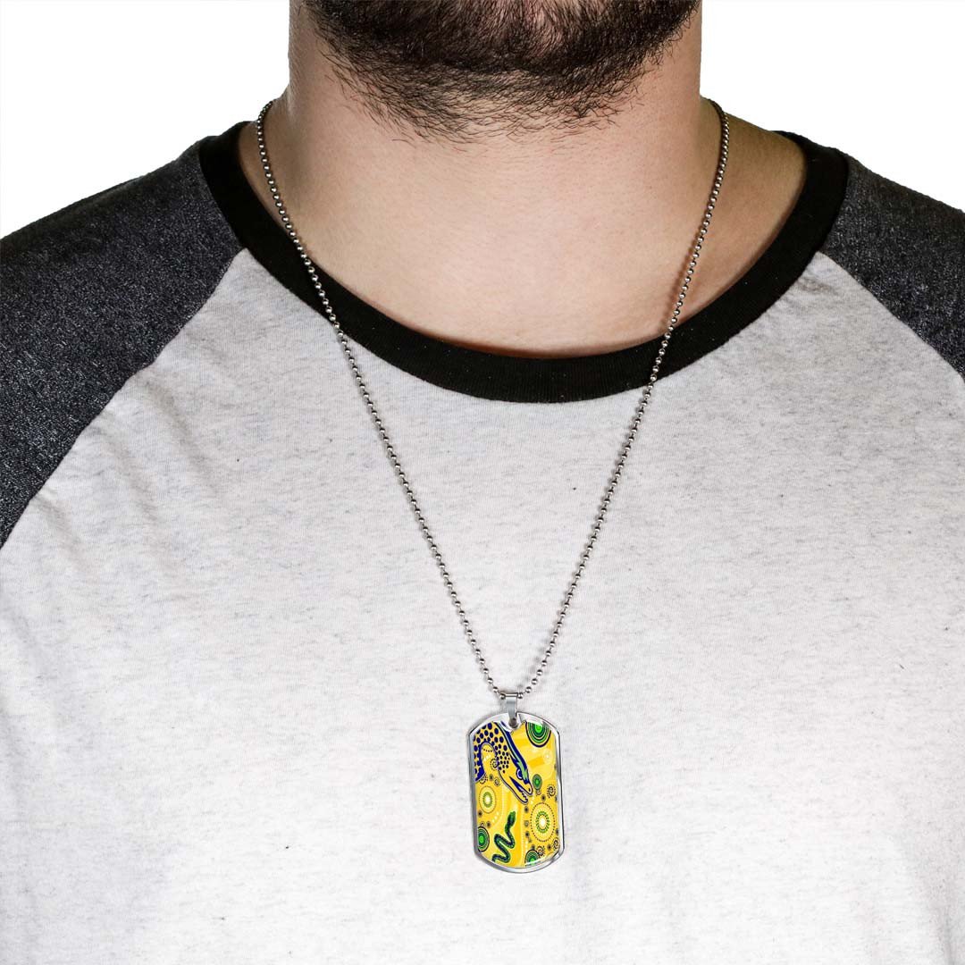 Vibe Hoodie Dog Tag - Parramatta Eels Indigenous Yellow - Rugby Team Dog Tag
