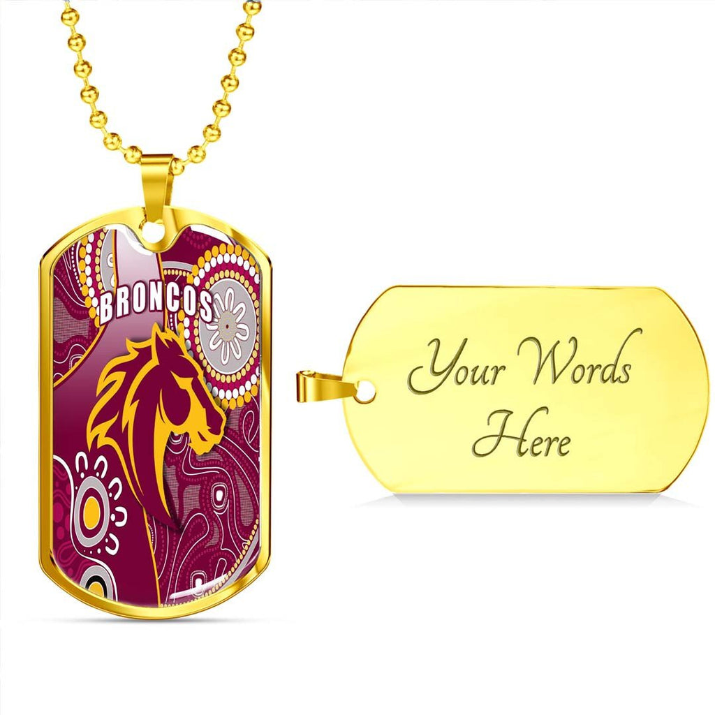 Vibe Hoodie Dog Tag - Brisbane Broncos Indigenous Unique - Rugby Team Dog Tag