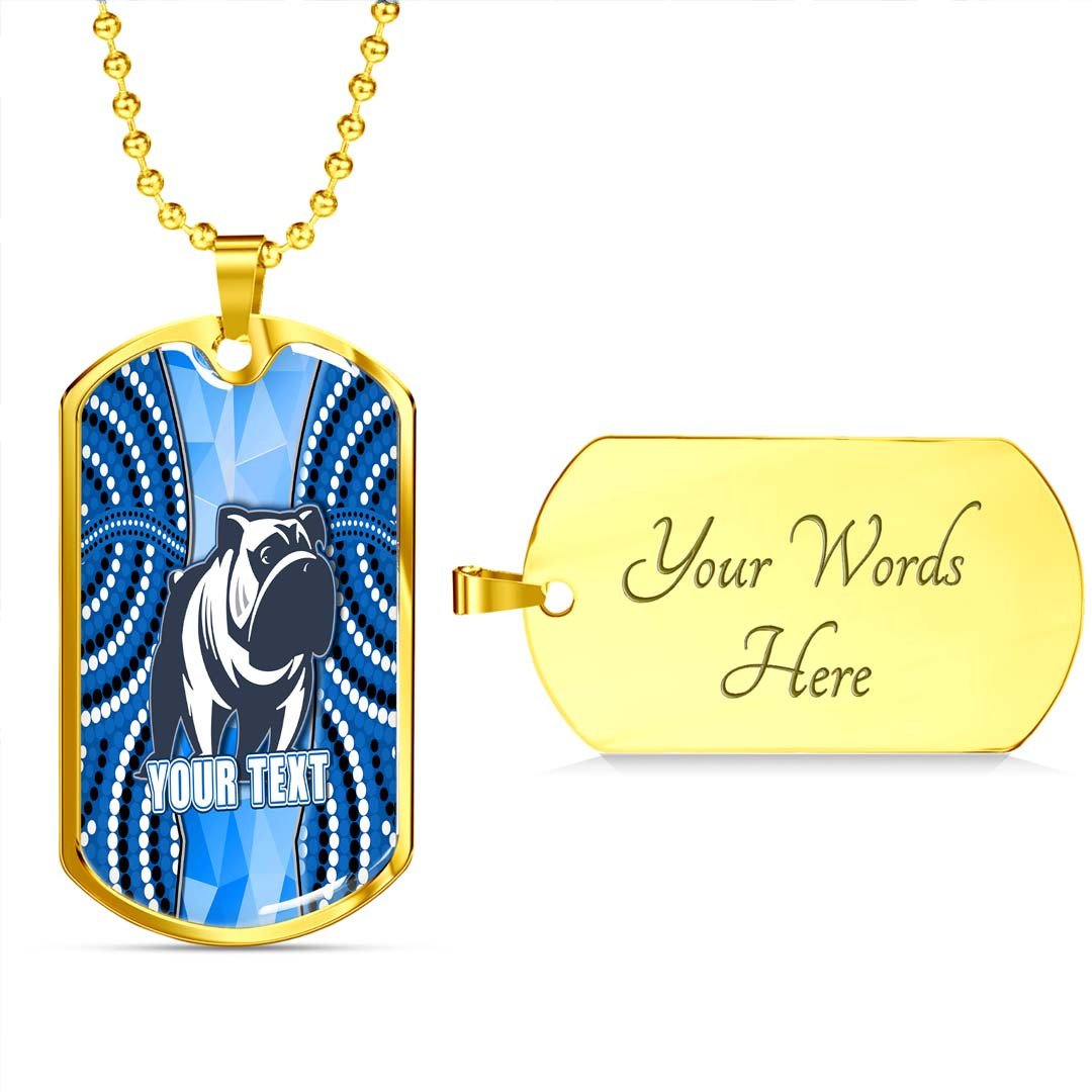 Vibe Hoodie Dog Tag - (Custom) Canterbury-Bankstown Bulldogs Blue Polygon - Rugby Team Dog Tag Dog Tag