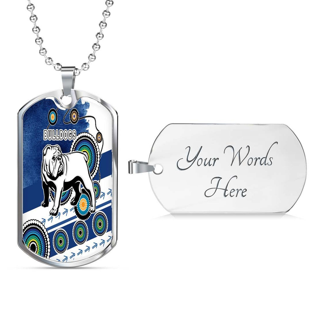 Vibe Hoodie Dog Tag - Canterbury-Bankstown Bulldogs Grunge Indigenous - Rugby Team Dog Tag