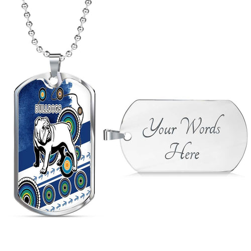 Vibe Hoodie Dog Tag - Canterbury-Bankstown Bulldogs Grunge Indigenous - Rugby Team Dog Tag