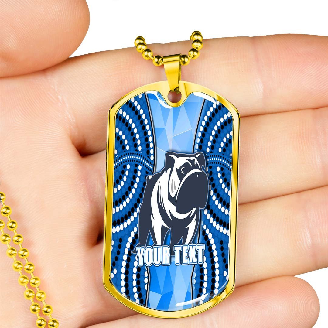 Vibe Hoodie Dog Tag - (Custom) Canterbury-Bankstown Bulldogs Blue Polygon - Rugby Team Dog Tag Dog Tag