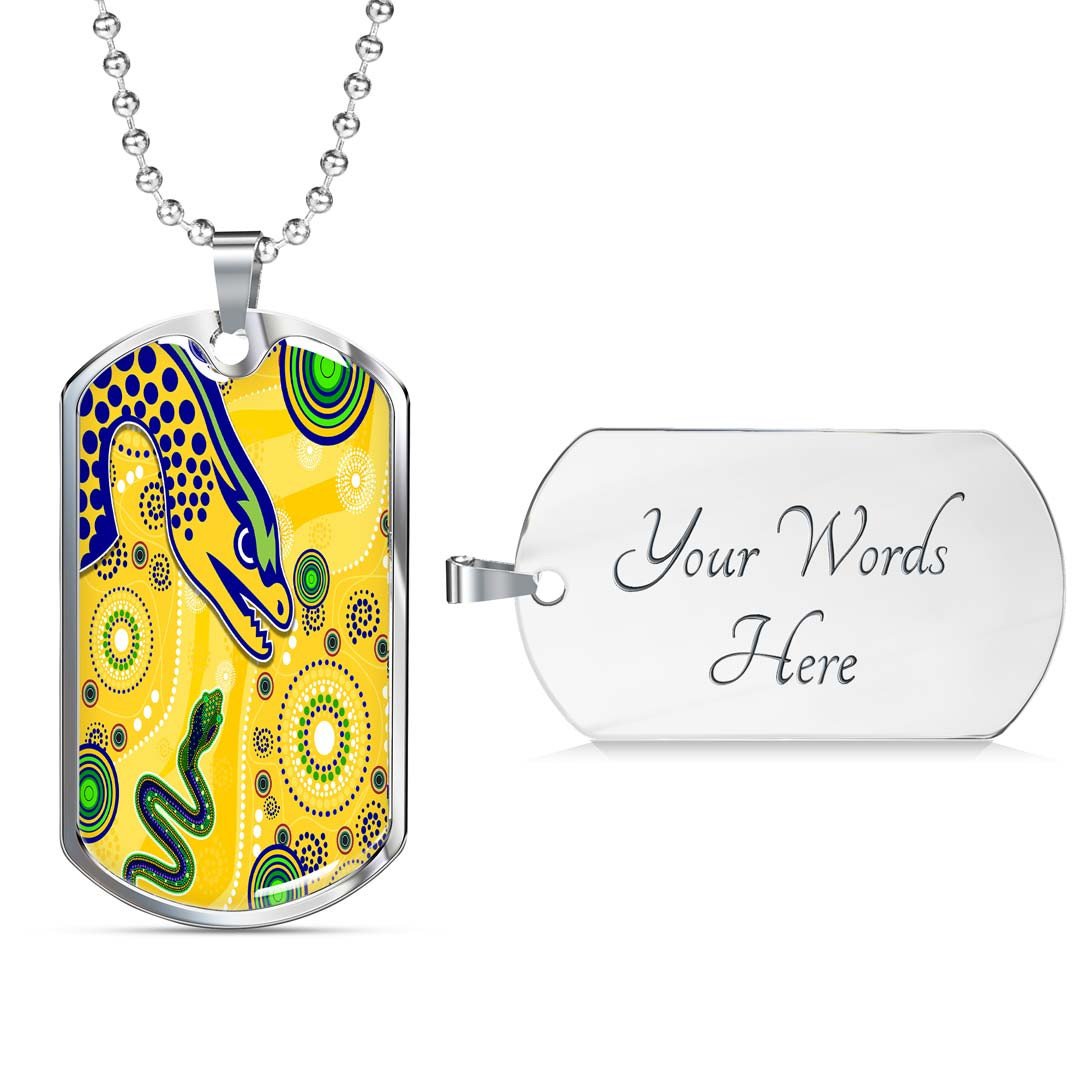 Vibe Hoodie Dog Tag - Parramatta Eels Indigenous Yellow - Rugby Team Dog Tag