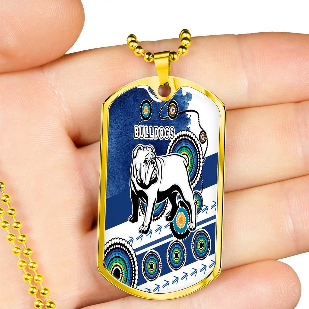 Vibe Hoodie Dog Tag - Canterbury-Bankstown Bulldogs Grunge Indigenous - Rugby Team Dog Tag