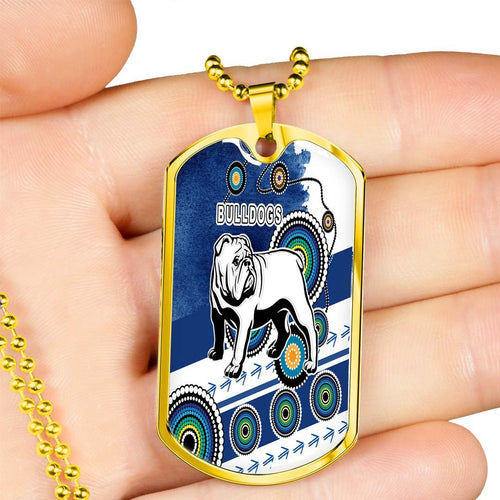 Vibe Hoodie Dog Tag - Canterbury-Bankstown Bulldogs Grunge Indigenous - Rugby Team Dog Tag