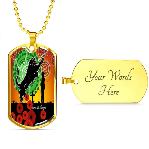 Vibe Hoodie Dog Tag - Penrith Panthers Poppy Anzac Lest We Forget - Rugby Team Dog Tag