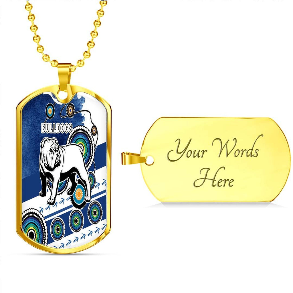 Vibe Hoodie Dog Tag - Canterbury-Bankstown Bulldogs Grunge Indigenous - Rugby Team Dog Tag