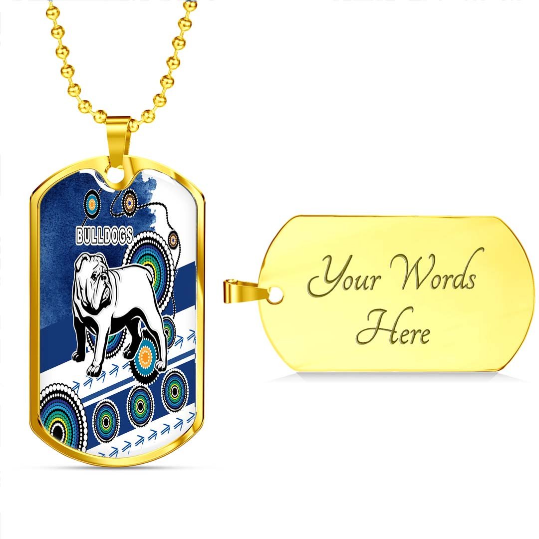 Vibe Hoodie Dog Tag - Canterbury-Bankstown Bulldogs Grunge Indigenous - Rugby Team Dog Tag