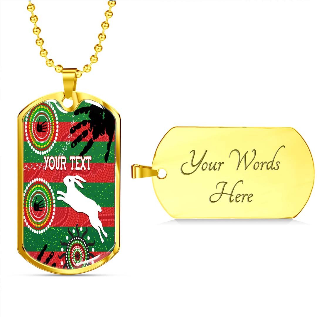Vibe Hoodie Dog Tag - (Custom) South Sydney Rabbitohs Indigenous Naidoc - Rugby Team Dog Tag