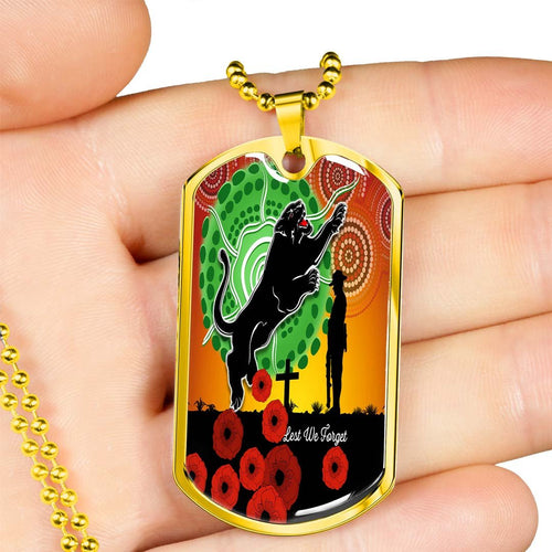 Vibe Hoodie Dog Tag - Penrith Panthers Poppy Anzac Lest We Forget - Rugby Team Dog Tag
