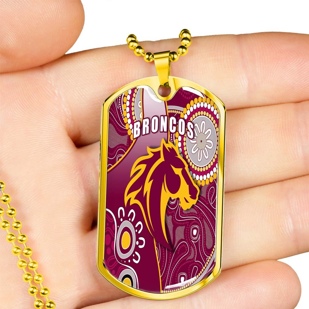 Vibe Hoodie Dog Tag - Brisbane Broncos Indigenous Unique - Rugby Team Dog Tag