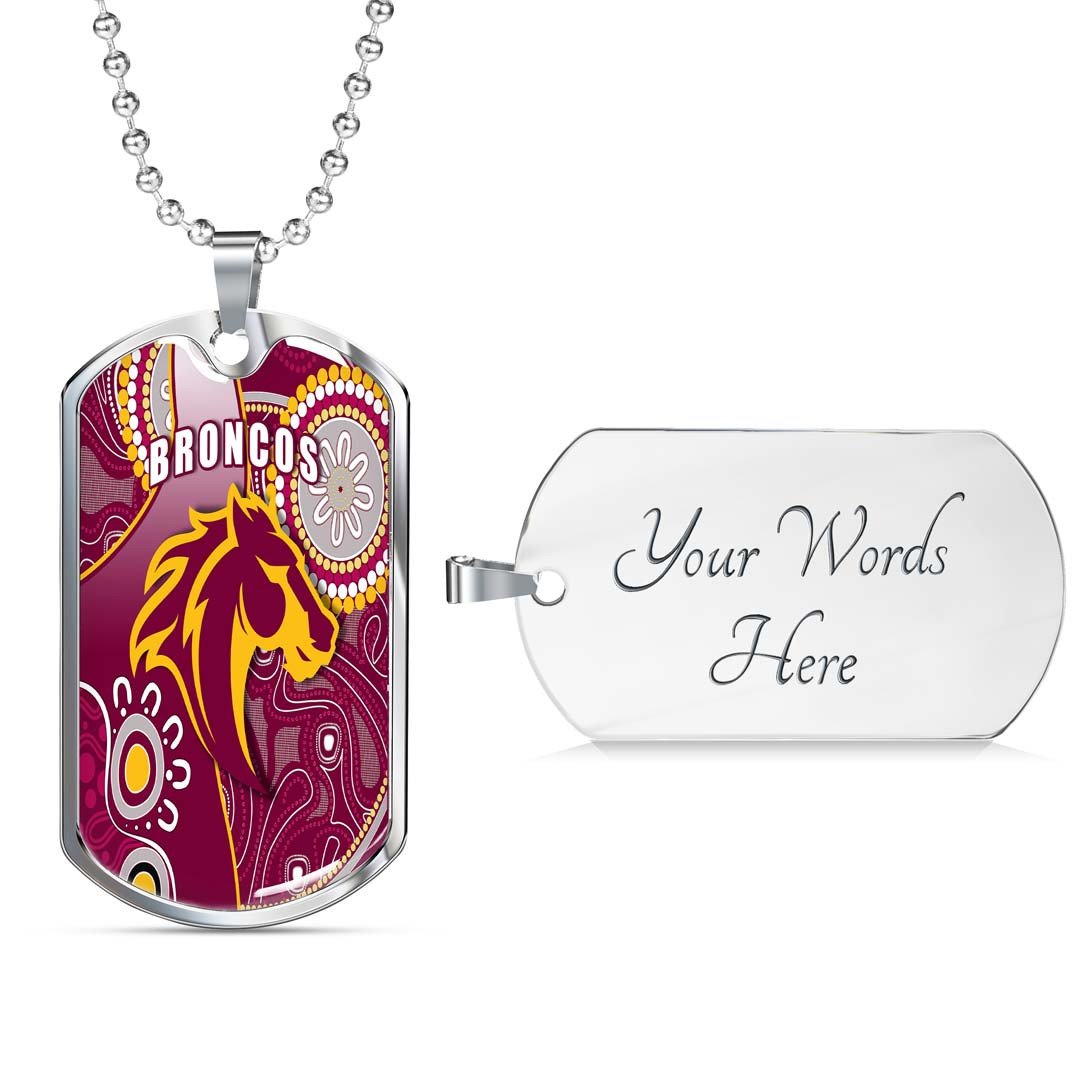 Vibe Hoodie Dog Tag - Brisbane Broncos Indigenous Unique - Rugby Team Dog Tag