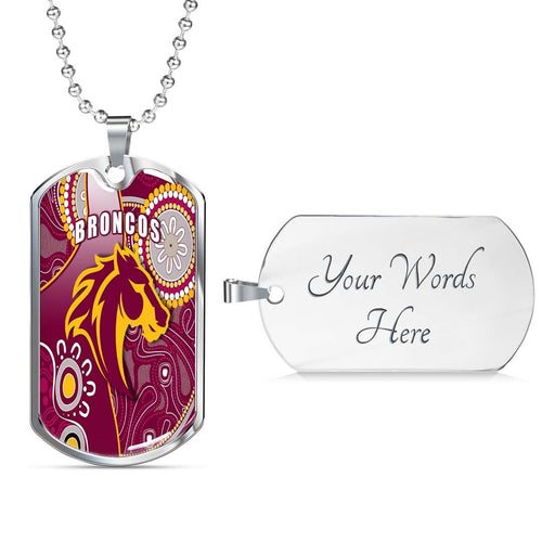 Vibe Hoodie Dog Tag - Brisbane Broncos Indigenous Unique - Rugby Team Dog Tag