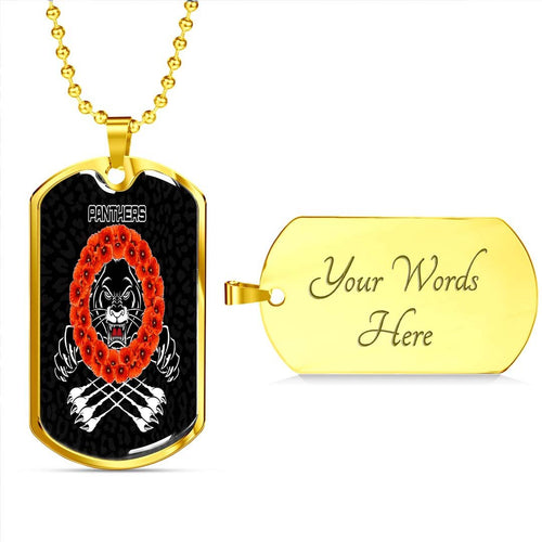 Vibe Hoodie Dog Tag - Penrith Panthers Poppy - Lest We Forget - Rugby Team Dog Tag