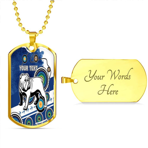 Vibe Hoodie Dog Tag - (Custom) Canterbury-Bankstown Bulldogs Grunge Indigenous - Rugby Team Dog Tag