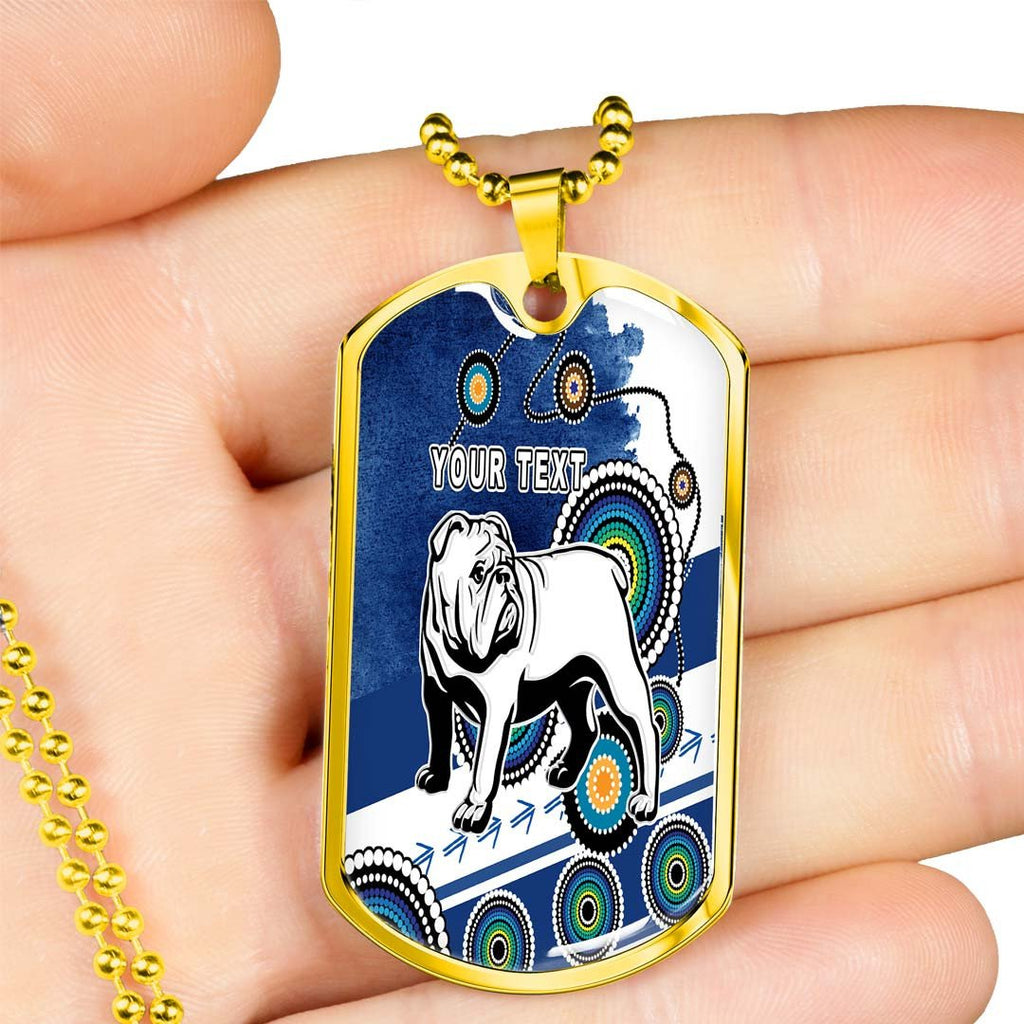 Vibe Hoodie Dog Tag - (Custom) Canterbury-Bankstown Bulldogs Grunge Indigenous - Rugby Team Dog Tag