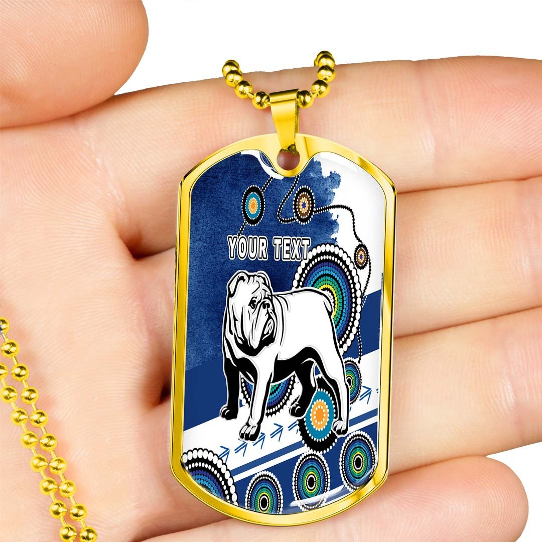 Vibe Hoodie Dog Tag - (Custom) Canterbury-Bankstown Bulldogs Grunge Indigenous - Rugby Team Dog Tag