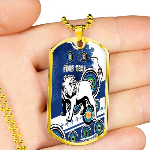 Vibe Hoodie Dog Tag - (Custom) Canterbury-Bankstown Bulldogs Grunge Indigenous - Rugby Team Dog Tag