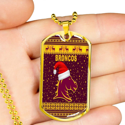 Vibe Hoodie Dog Tag - Brisbane Broncos Christmas Unique Maroon - Rugby Team Dog Tag