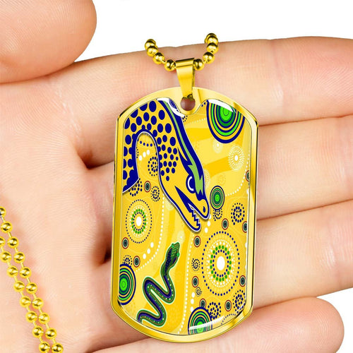 Vibe Hoodie Dog Tag - Parramatta Eels Indigenous Yellow - Rugby Team Dog Tag