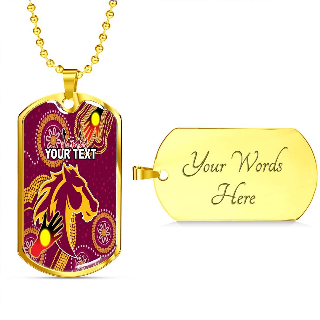 Vibe Hoodie Dog Tag - (Custom) Brisbane Broncos Indigenous Naidoc New - Rugby Team Dog Tag