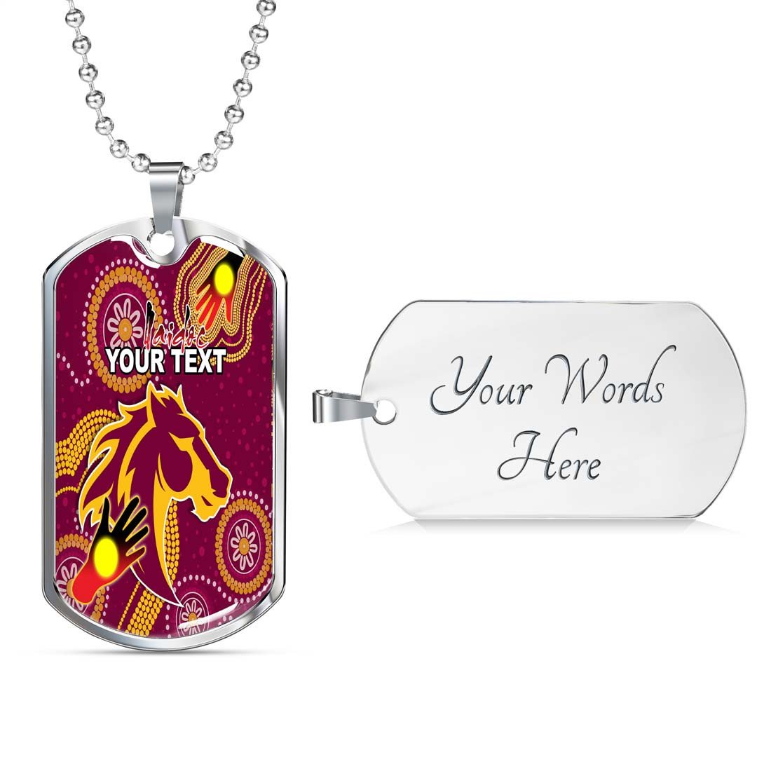 Vibe Hoodie Dog Tag - (Custom) Brisbane Broncos Indigenous Naidoc New - Rugby Team Dog Tag
