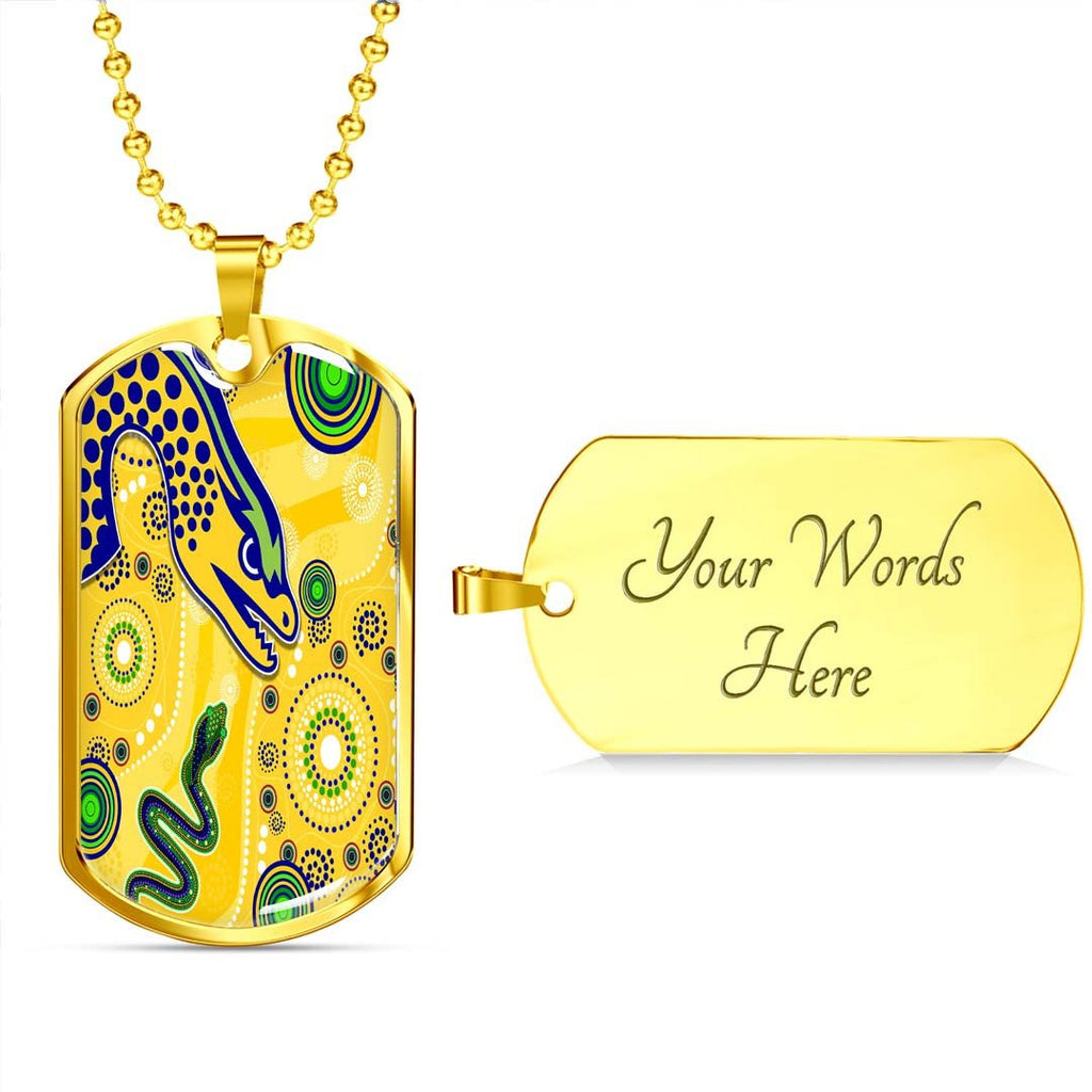Vibe Hoodie Dog Tag - Parramatta Eels Indigenous Yellow - Rugby Team Dog Tag