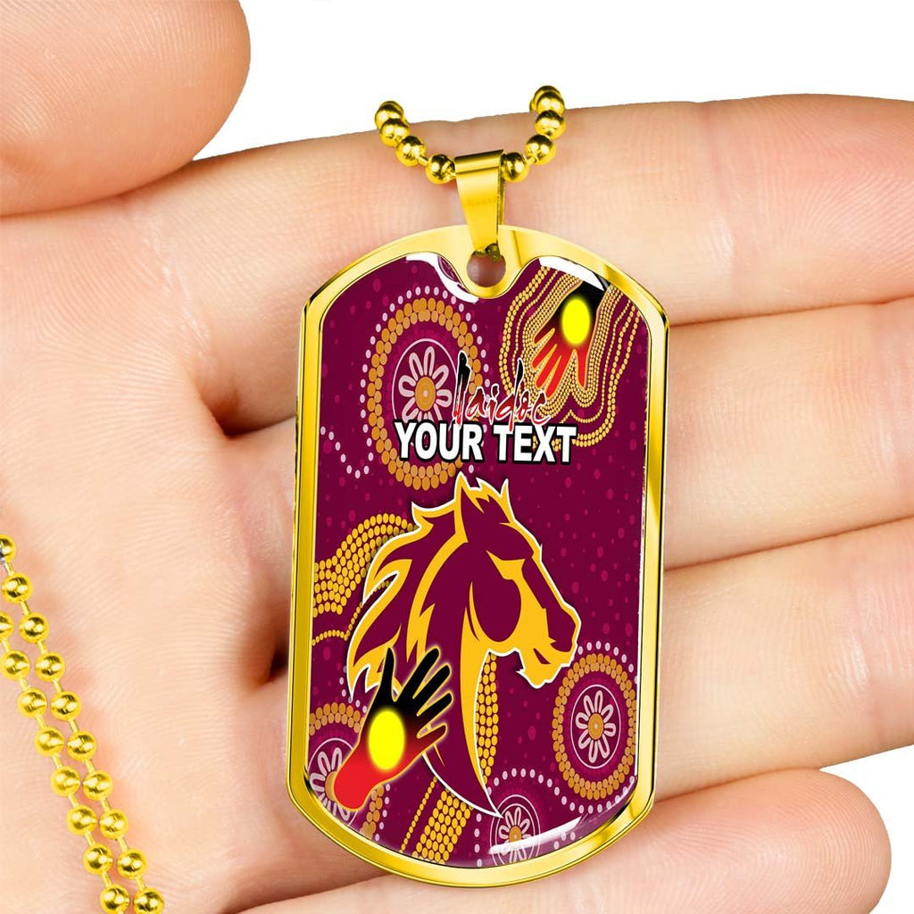 Vibe Hoodie Dog Tag - (Custom) Brisbane Broncos Indigenous Naidoc New - Rugby Team Dog Tag