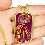 Vibe Hoodie Dog Tag - (Custom) Brisbane Broncos Indigenous Naidoc New - Rugby Team Dog Tag