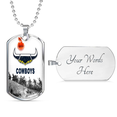 Vibe Hoodie Dog Tag - (Custom) North Queensland Cowboys Anzac Day Soldiers - Rugby Team Dog Tag