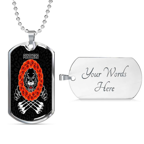 Vibe Hoodie Dog Tag - Penrith Panthers Poppy - Lest We Forget - Rugby Team Dog Tag