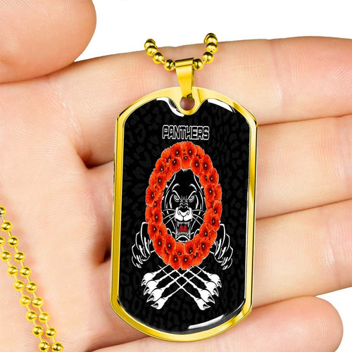 Vibe Hoodie Dog Tag - Penrith Panthers Poppy - Lest We Forget - Rugby Team Dog Tag