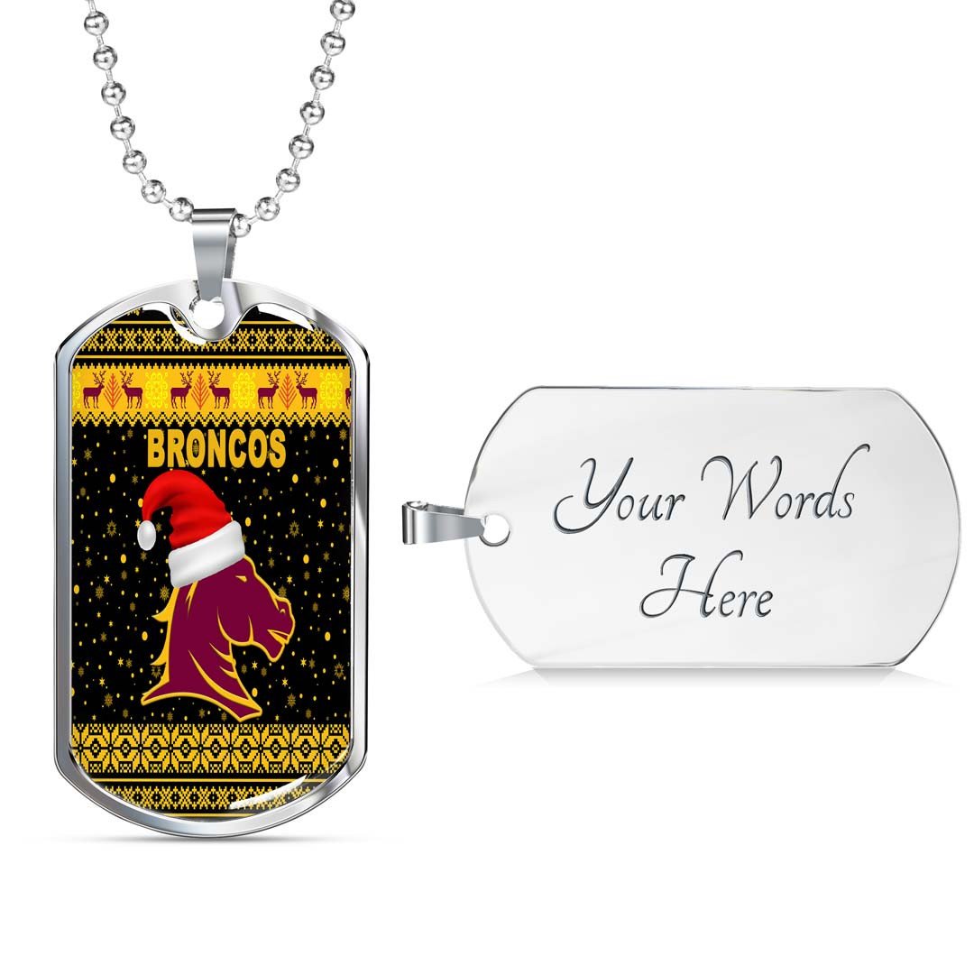 Vibe Hoodie Dog Tag - Brisbane Broncos Christmas Unique Black - Rugby Team Dog Tag