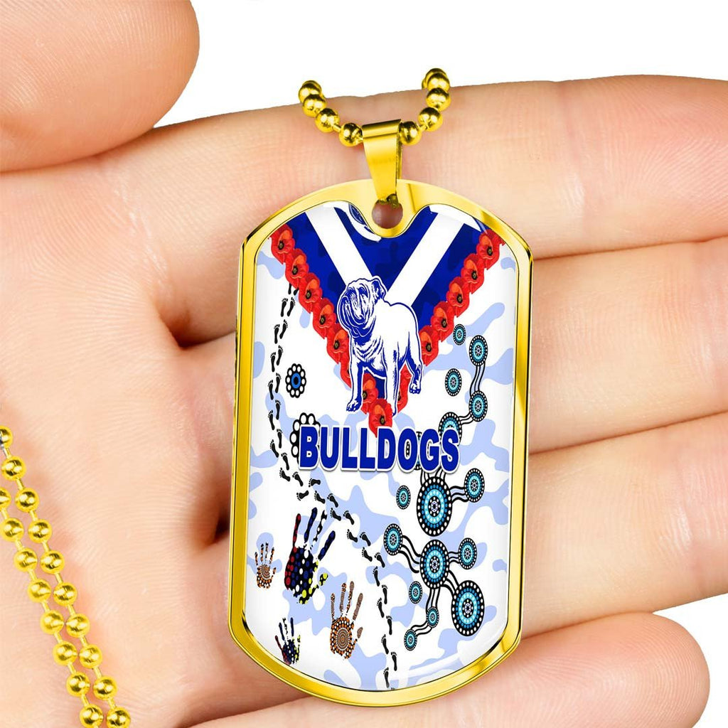 Vibe Hoodie Dog Tag - Canterbury-Bankstown Bulldogs Anzac Day New - Rugby Team Dog Tag