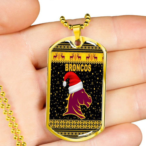 Vibe Hoodie Dog Tag - Brisbane Broncos Christmas Unique Black - Rugby Team Dog Tag