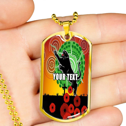 Vibe Hoodie Dog Tag - (Custom) Penrith Panthers Poppy Anzac Lest We Forget - Rugby Team Dog Tag