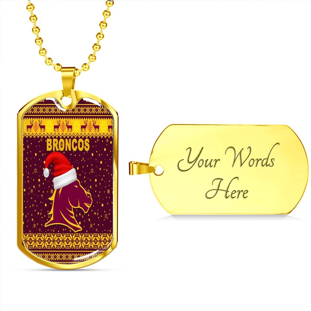 Vibe Hoodie Dog Tag - Brisbane Broncos Christmas Unique Maroon - Rugby Team Dog Tag