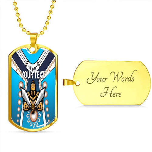Vibe Hoodie Dog Tag - (Custom) Gold Coast Titans Simple Indigenous - Rugby Team Dog Tag