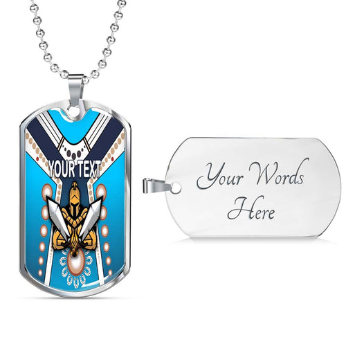 Vibe Hoodie Dog Tag - (Custom) Gold Coast Titans Simple Indigenous - Rugby Team Dog Tag
