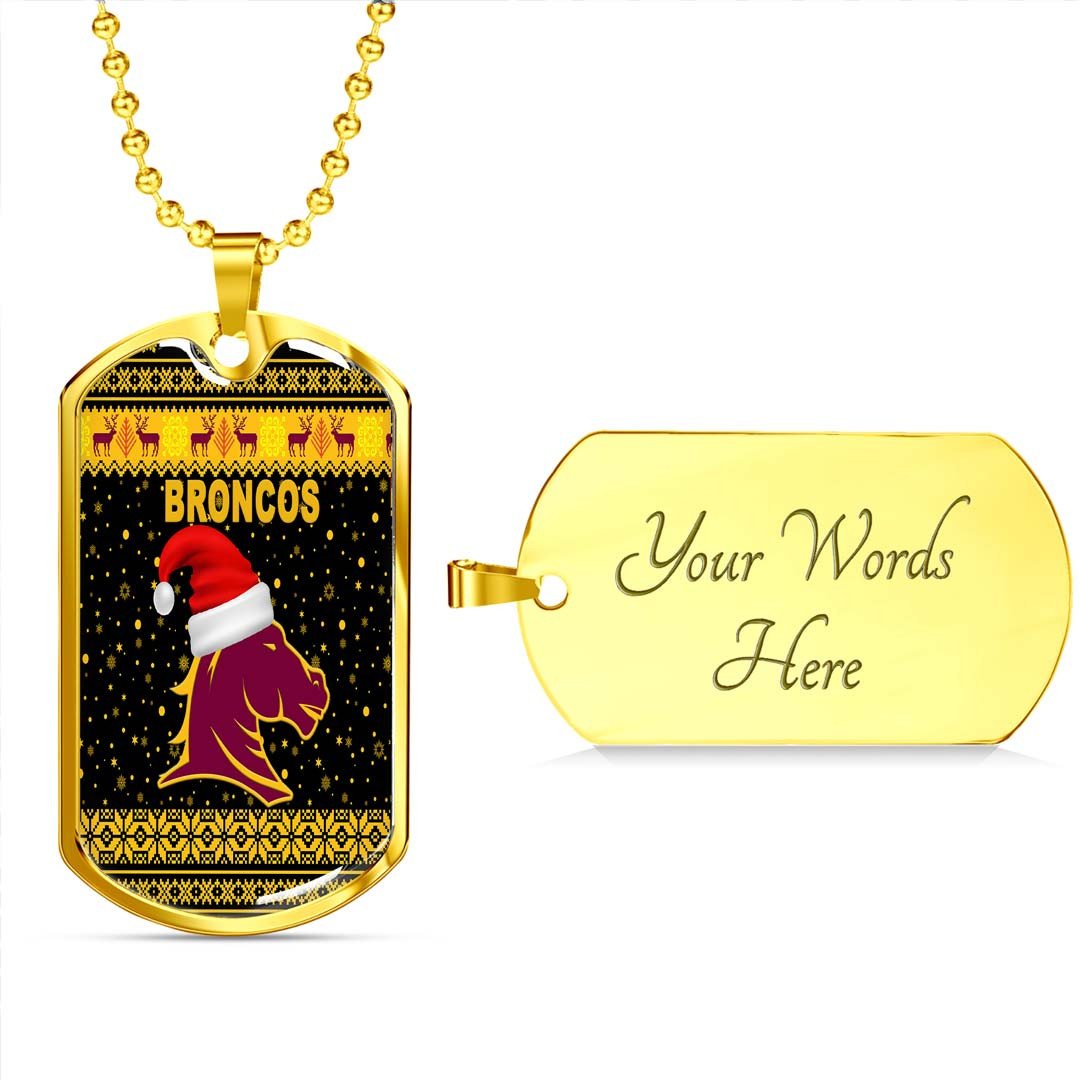 Vibe Hoodie Dog Tag - Brisbane Broncos Christmas Unique Black - Rugby Team Dog Tag