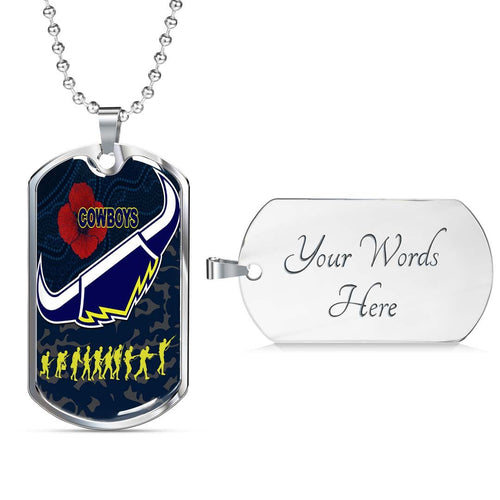 Vibe Hoodie Dog Tag - North Queensland Cowboys Anzac Special Style - Rugby Team Dog Tag Dog Tag