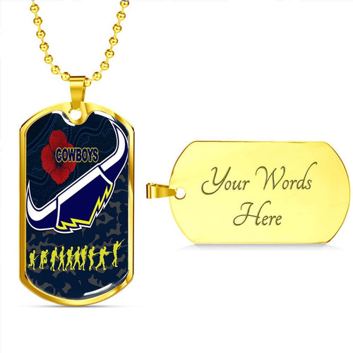 Vibe Hoodie Dog Tag - North Queensland Cowboys Anzac Special Style - Rugby Team Dog Tag Dog Tag
