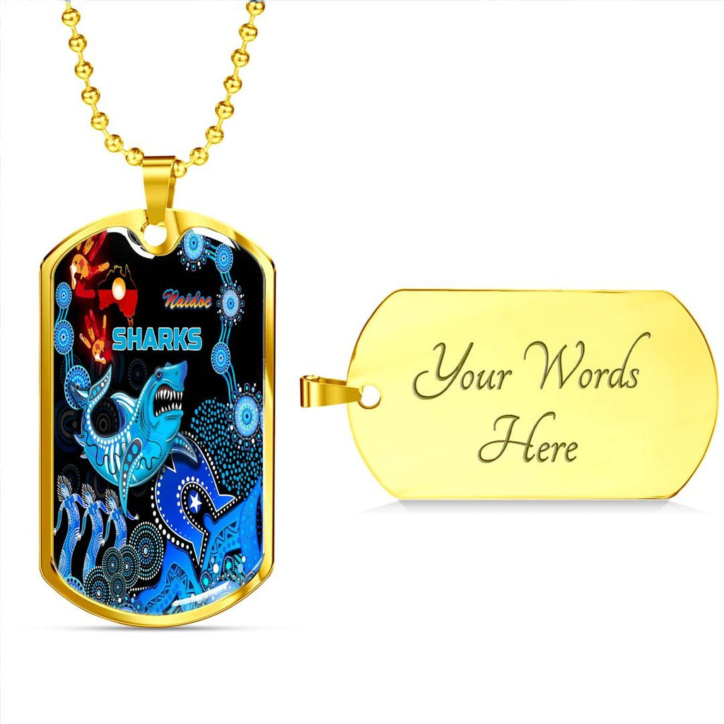 Vibe Hoodie Dog Tag - Cronulla-Sutherland Sharks Naidoc - Rugby Team Dog Tag