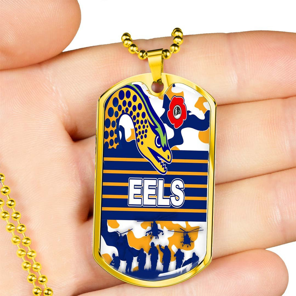 Vibe Hoodie Dog Tag - Parramatta Eels Anzac Day & Camouflag - Rugby Team Dog Tag