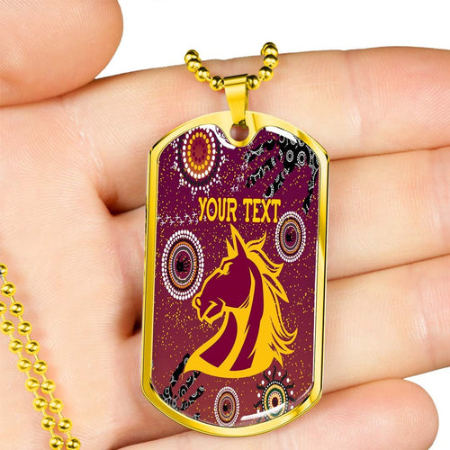 Vibe Hoodie Dog Tag - (Custom) Brisbane Broncos Indigenous New - Rugby Team Dog Tag